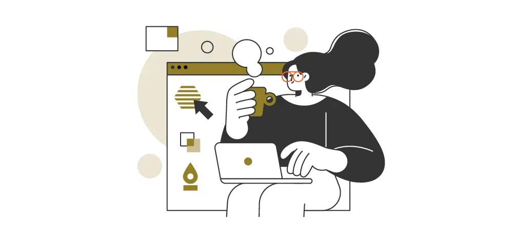 Tsunagu Pro 女性がPCを操作している模式図