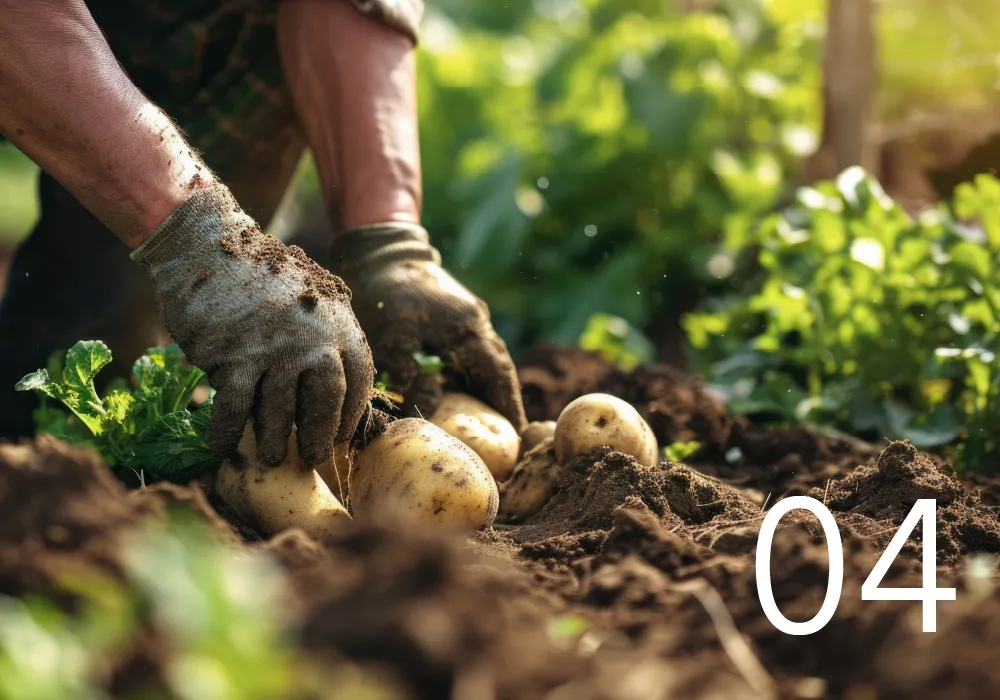 ジャガイモ収穫の画像