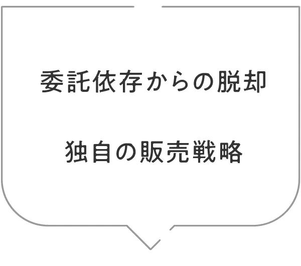 委託依存からの脱却 独自の販売戦略