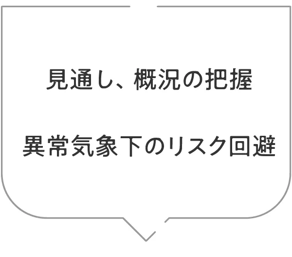 見通し、概況の把握 異常気象化のリスク回避
